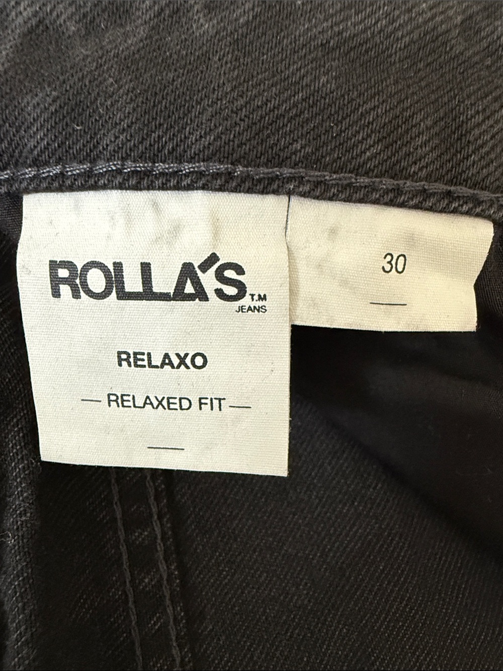 ROLLA'S Relaxo Chop - Black Relaxed Men's Jeans with Raw Hem - Picture 6 of 6